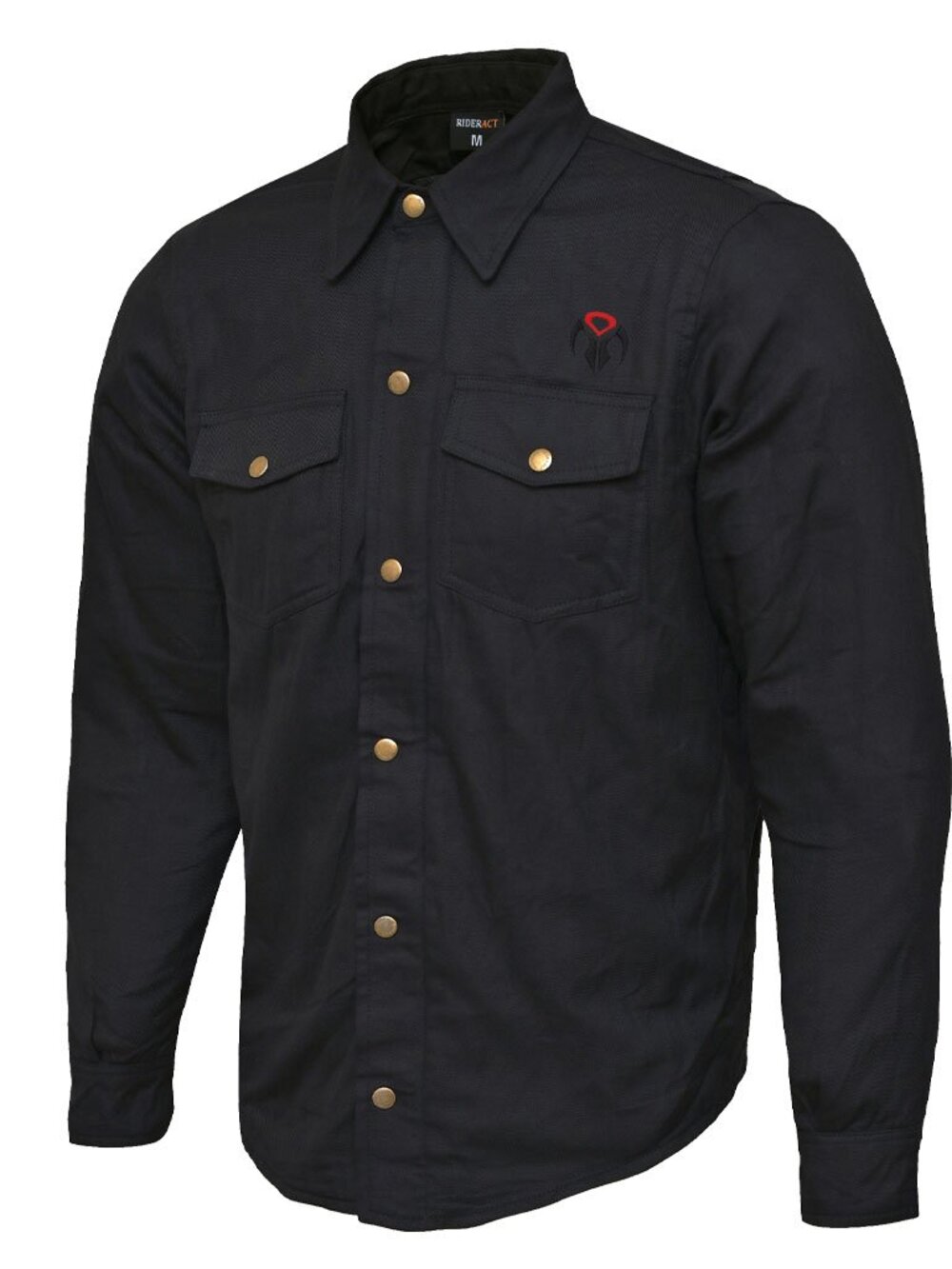 RIDERACT Men’s Motorcycle Flannel Shirt Black Riding Jacket